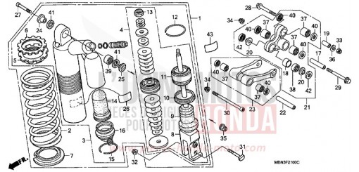 KISSEN, HINTEN XR650R2 de 2002